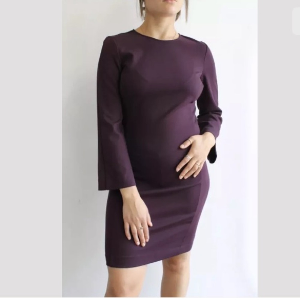 Aritzia Wilfred Plum Bell Sleeve Shift Dress M
